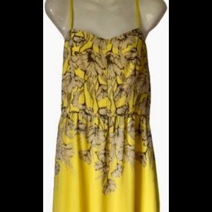 Spaghetti strap yellow maxi dress